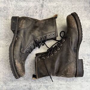 Frye Veronica Rustic Leather Combat Boots 8.5